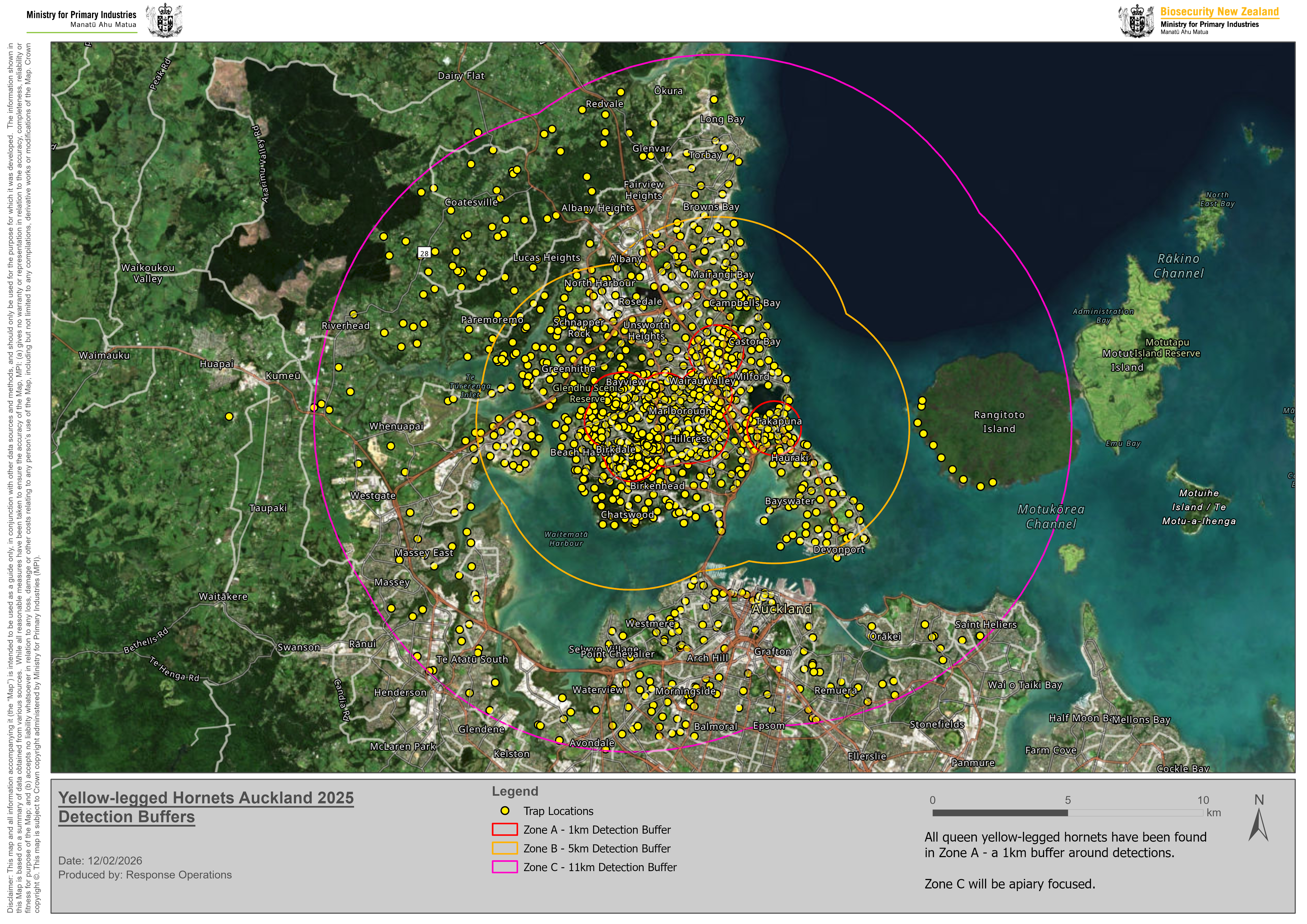 mappa trappole NZ al 15 febbraio